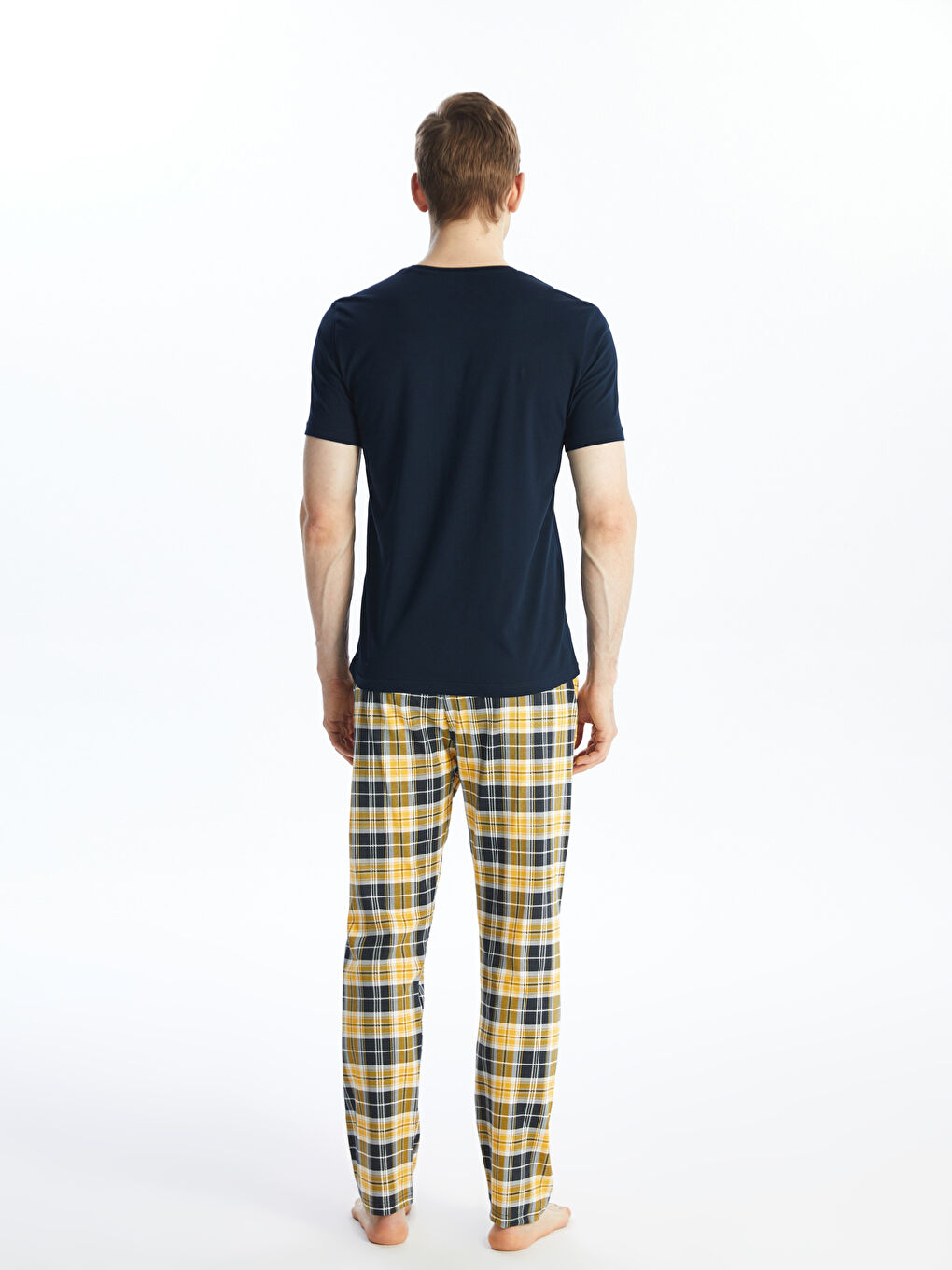 Sarı Standart Kalıp Erkek Pijama Takımı-4