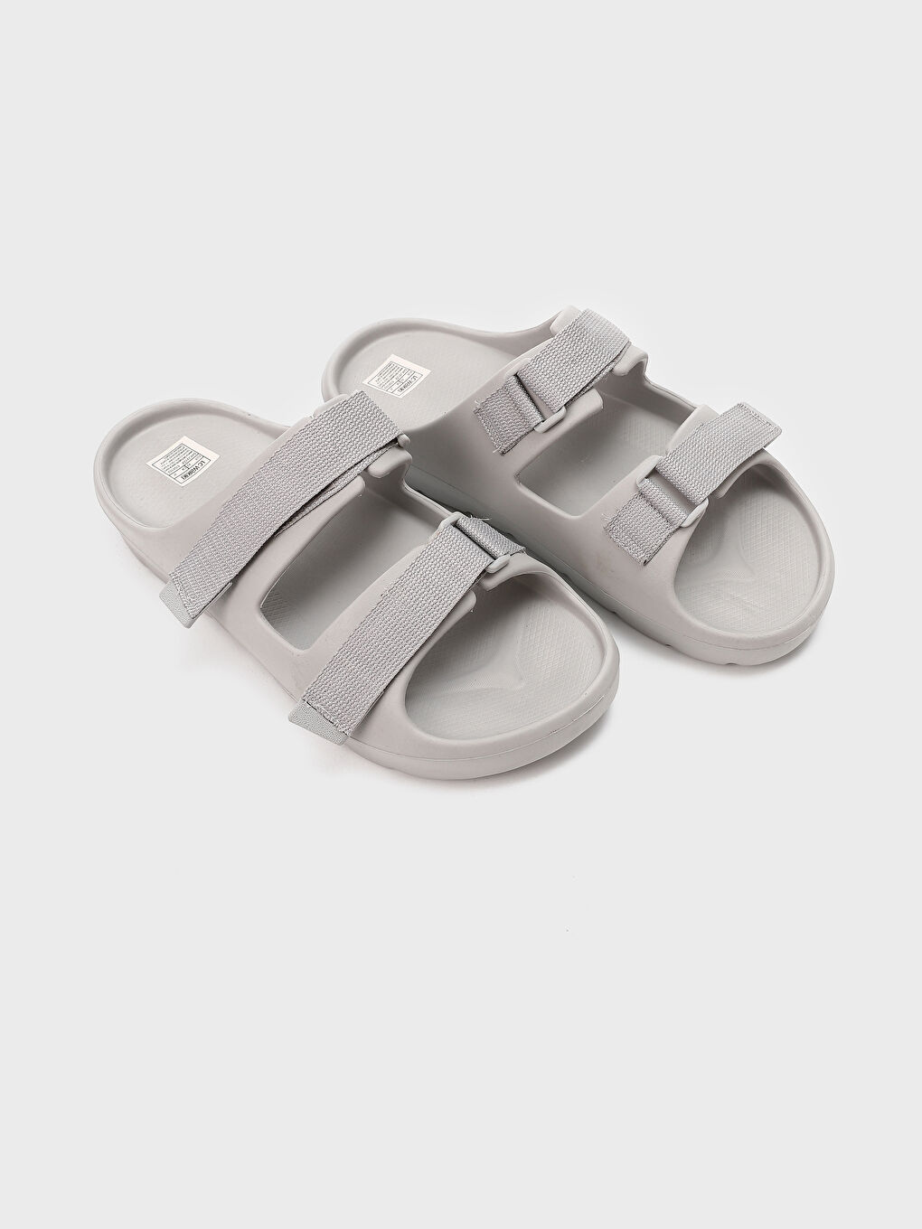 Buckle Detailed Double Strap Men's Slippers