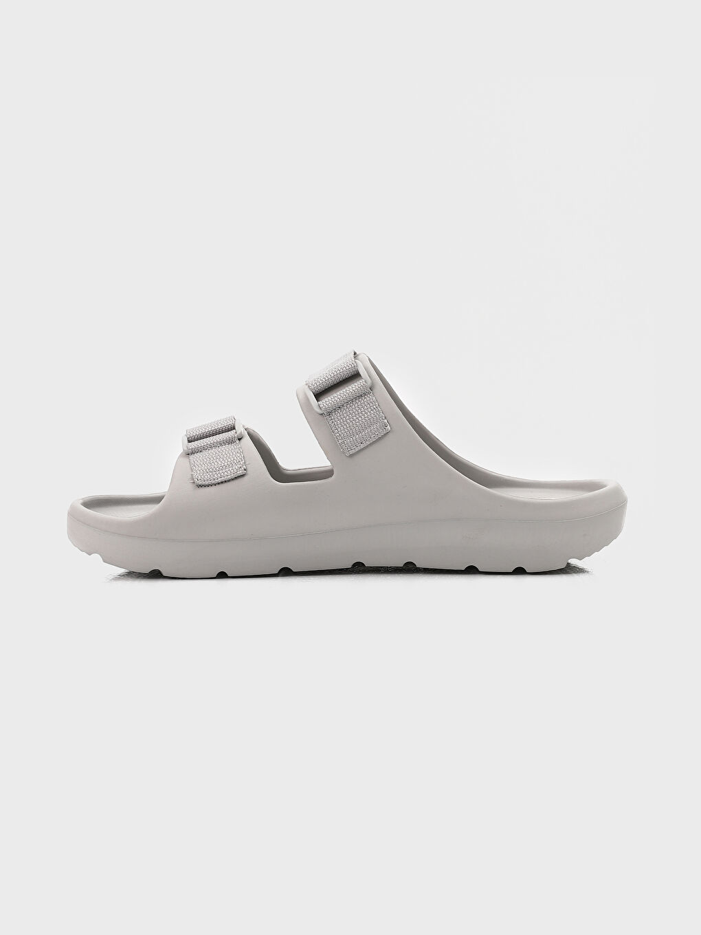 Buckle Detailed Double Strap Men's Slippers-3