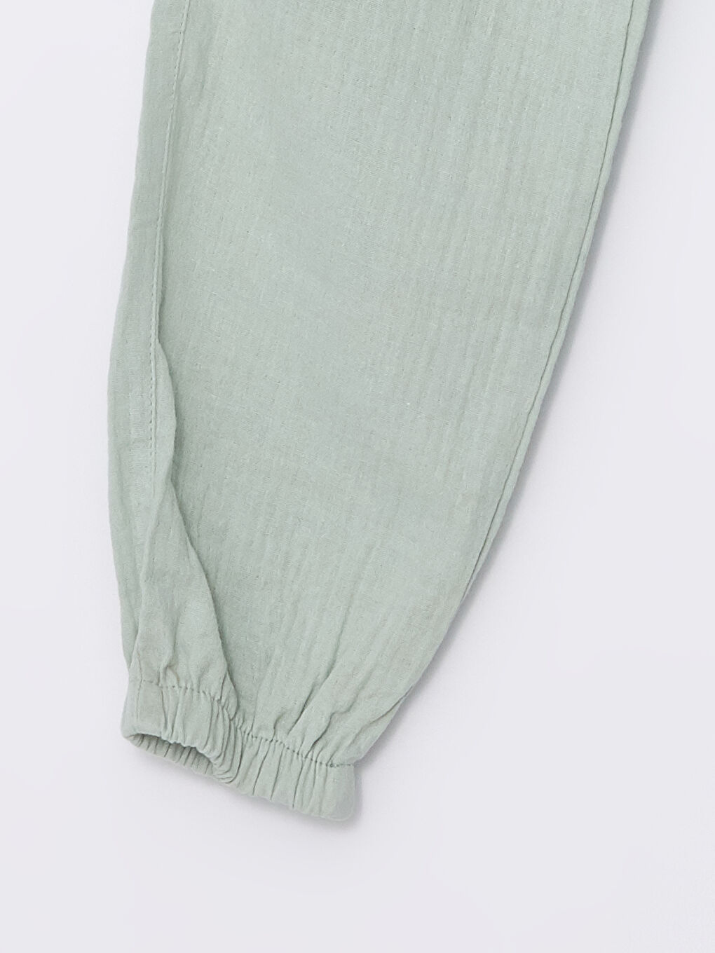 Yeşil Beli Lastikli Kız Çocuk Kargo Jogger Pantolon-1