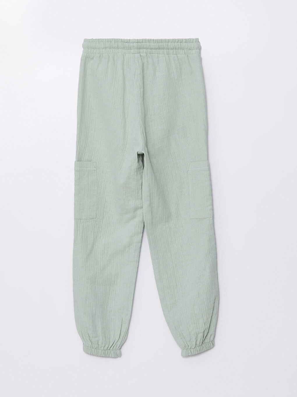 Yeşil Beli Lastikli Kız Çocuk Kargo Jogger Pantolon-2