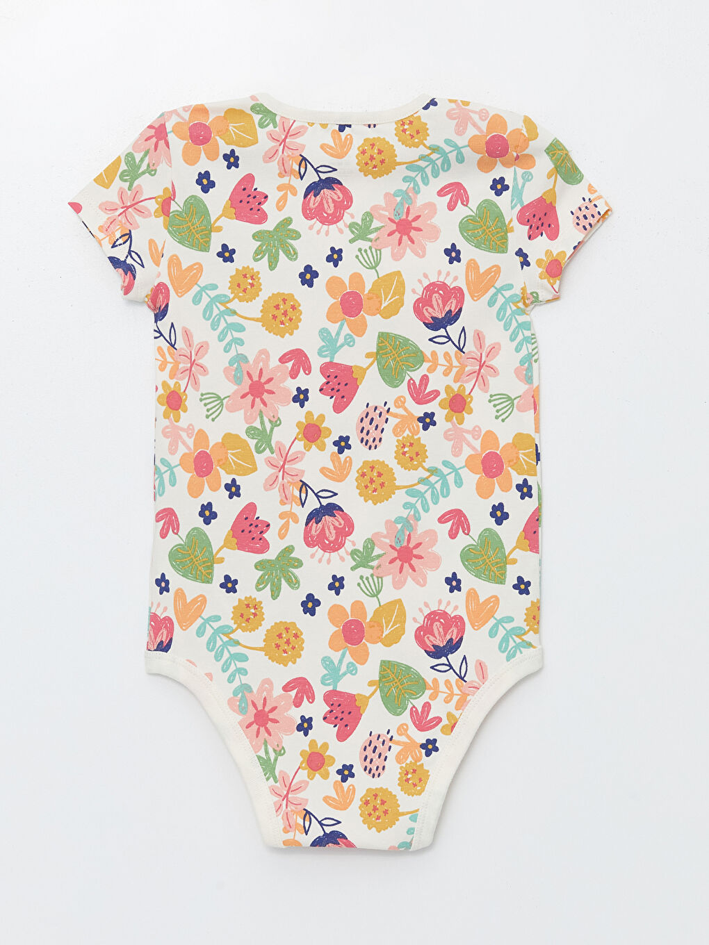 Crew Neck Short Sleeve Floral Baby Girl Snap-On Body 2-Piece -S4KL06Z1-LRB