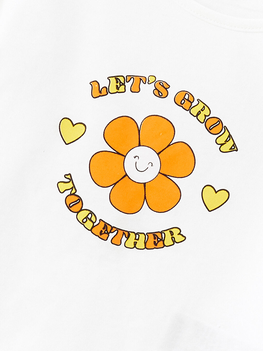 Beyaz Bisiklet Yaka Kısa Kollu Çiçekli Kız Bebek Tişört ve Tayt 2'li Takım-3