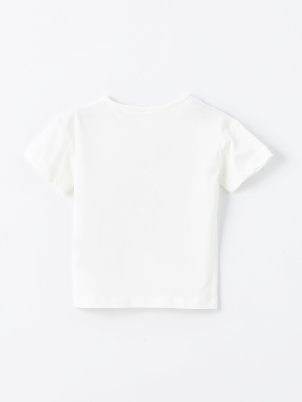 Beyaz Bisiklet Yaka Kısa Kollu Çiçekli Kız Bebek Tişört ve Tayt 2'li Takım-4