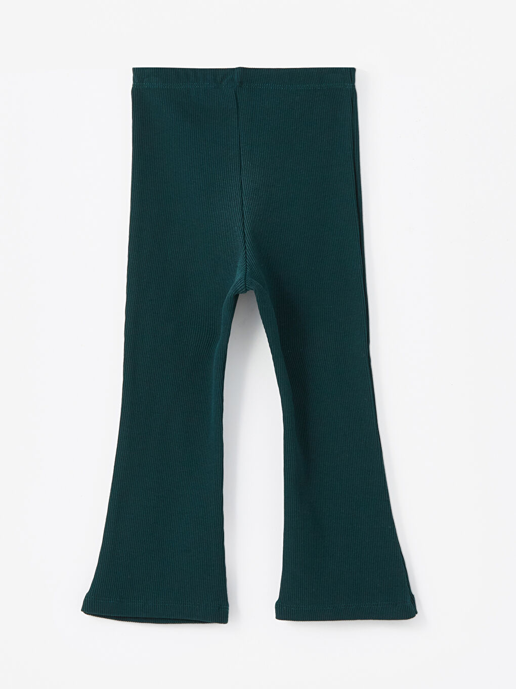 Yeşil Beli Lastikli  Basic Kız Bebek İspanyol Paça Tayt-1