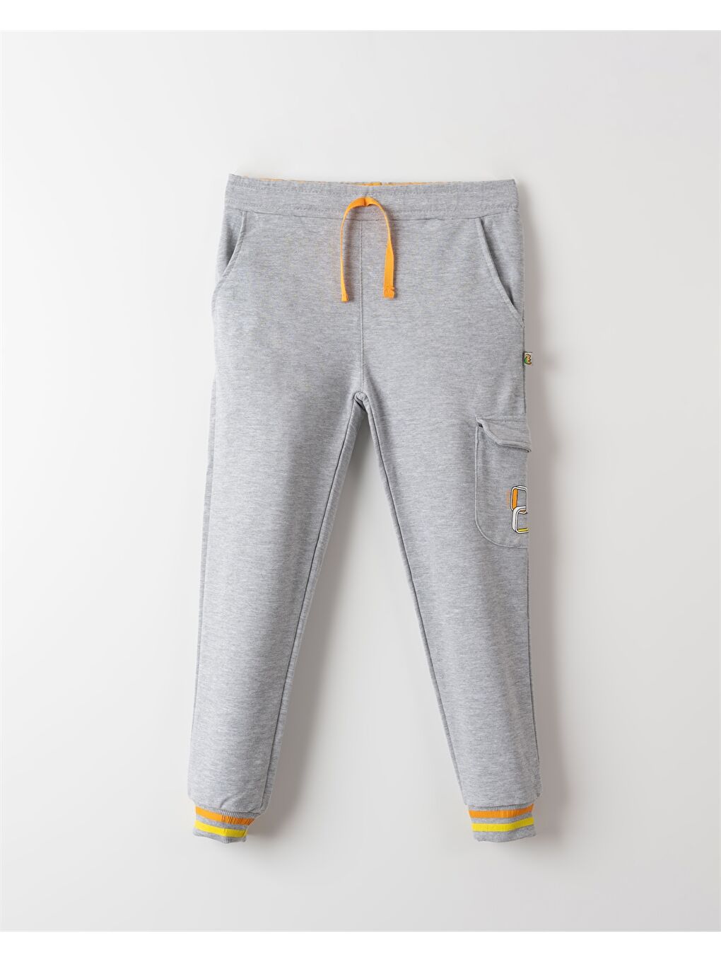 Gri Beli Lastikli Baskılı Erkek Çocuk Jogger Eşofman Altı