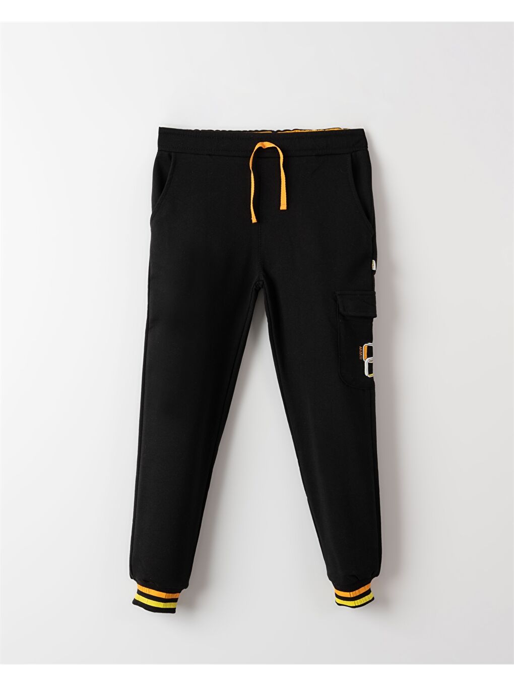 Siyah Beli Lastikli Baskılı Erkek Çocuk Jogger Eşofman Altı