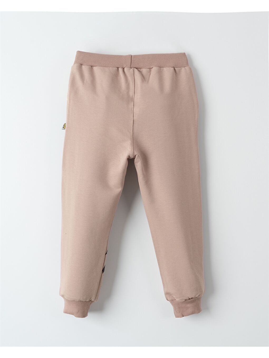 Bej Beli Lastikli Baskılı Erkek Bebek Jogger Eşofman Altı-1