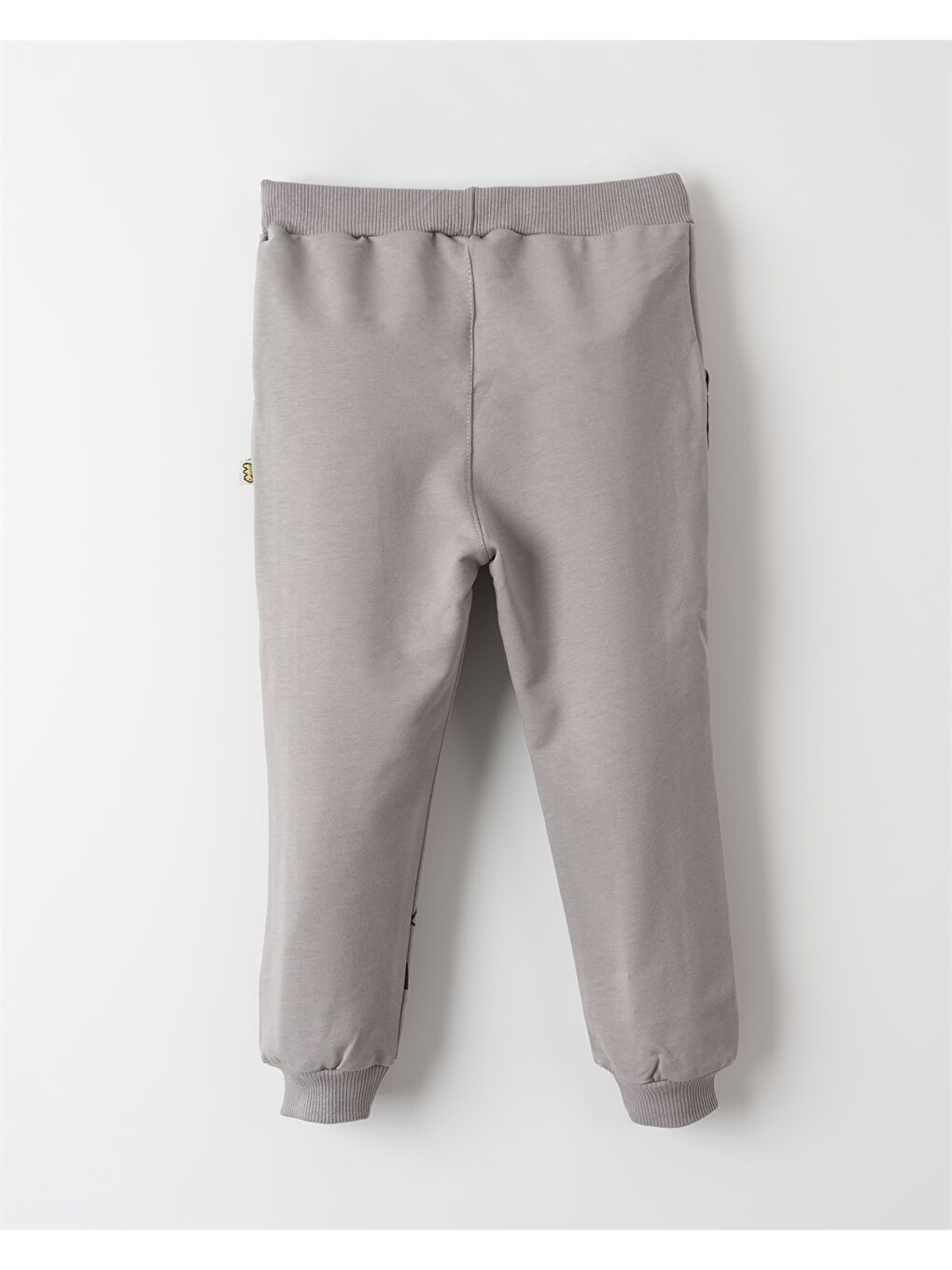 Gri Beli Lastikli Baskılı Erkek Bebek Jogger Eşofman Altı-1