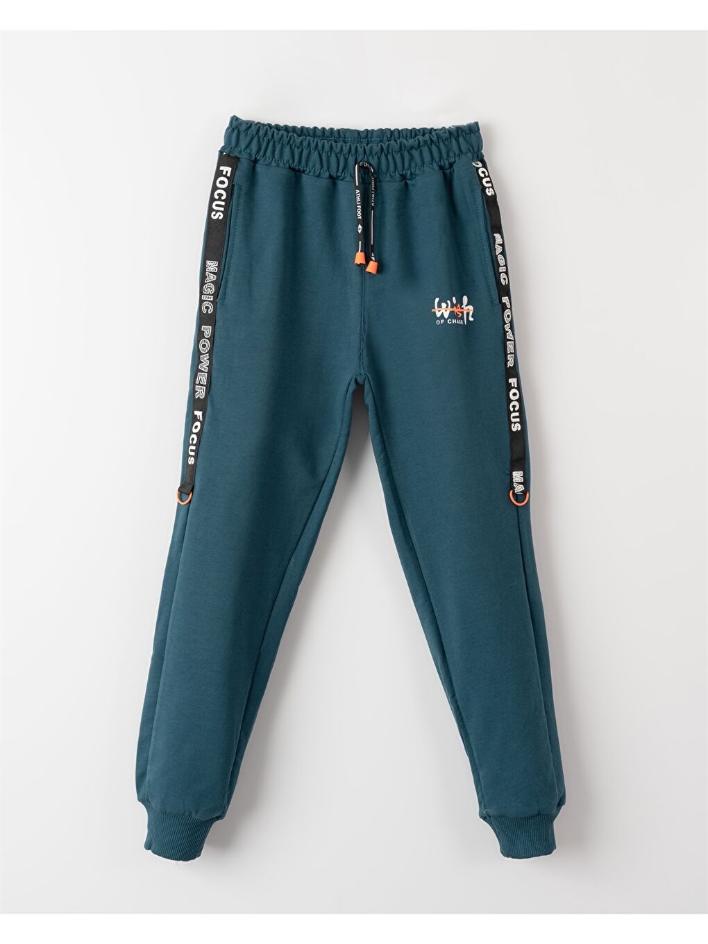 Mavi Beli Lastikli Baskılı Erkek Çocuk Jogger Eşofman Altı