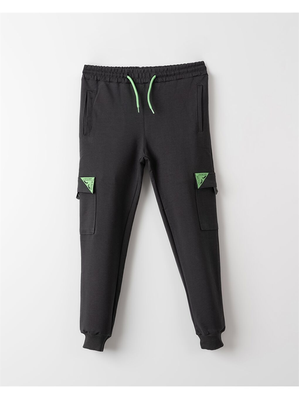 Gri Beli Lastikli Erkek Çocuk Jogger Eşofman Altı