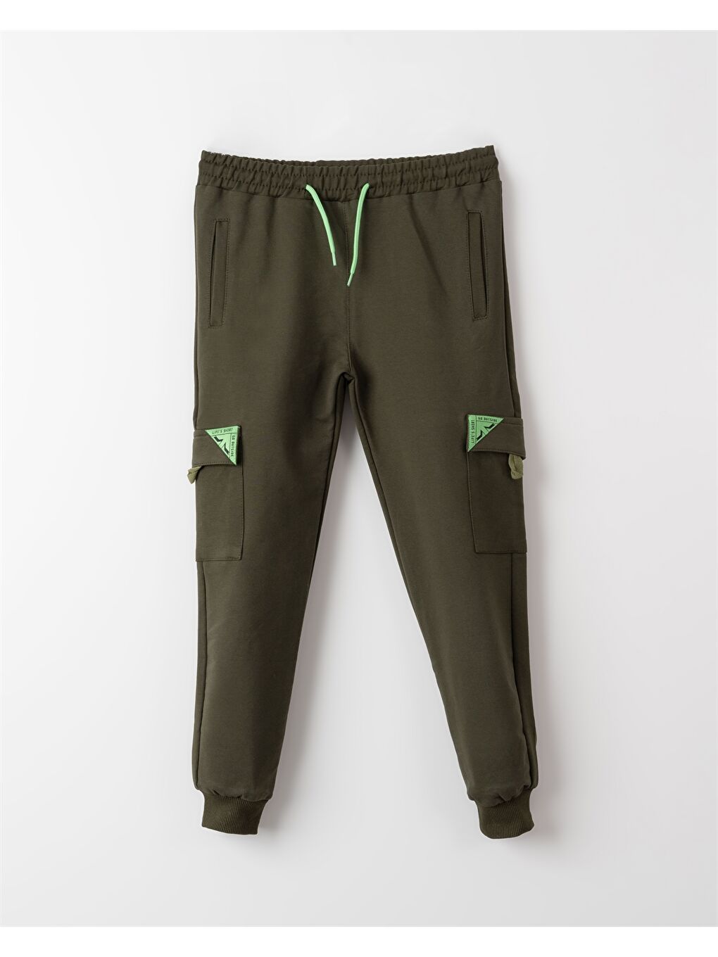 Haki Beli Lastikli Erkek Çocuk Jogger Eşofman Altı