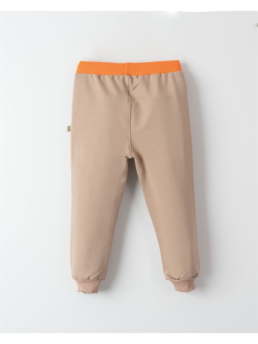 Bej Beli Lastikli Desenli Erkek Bebek Jogger Eşofman Altı-1