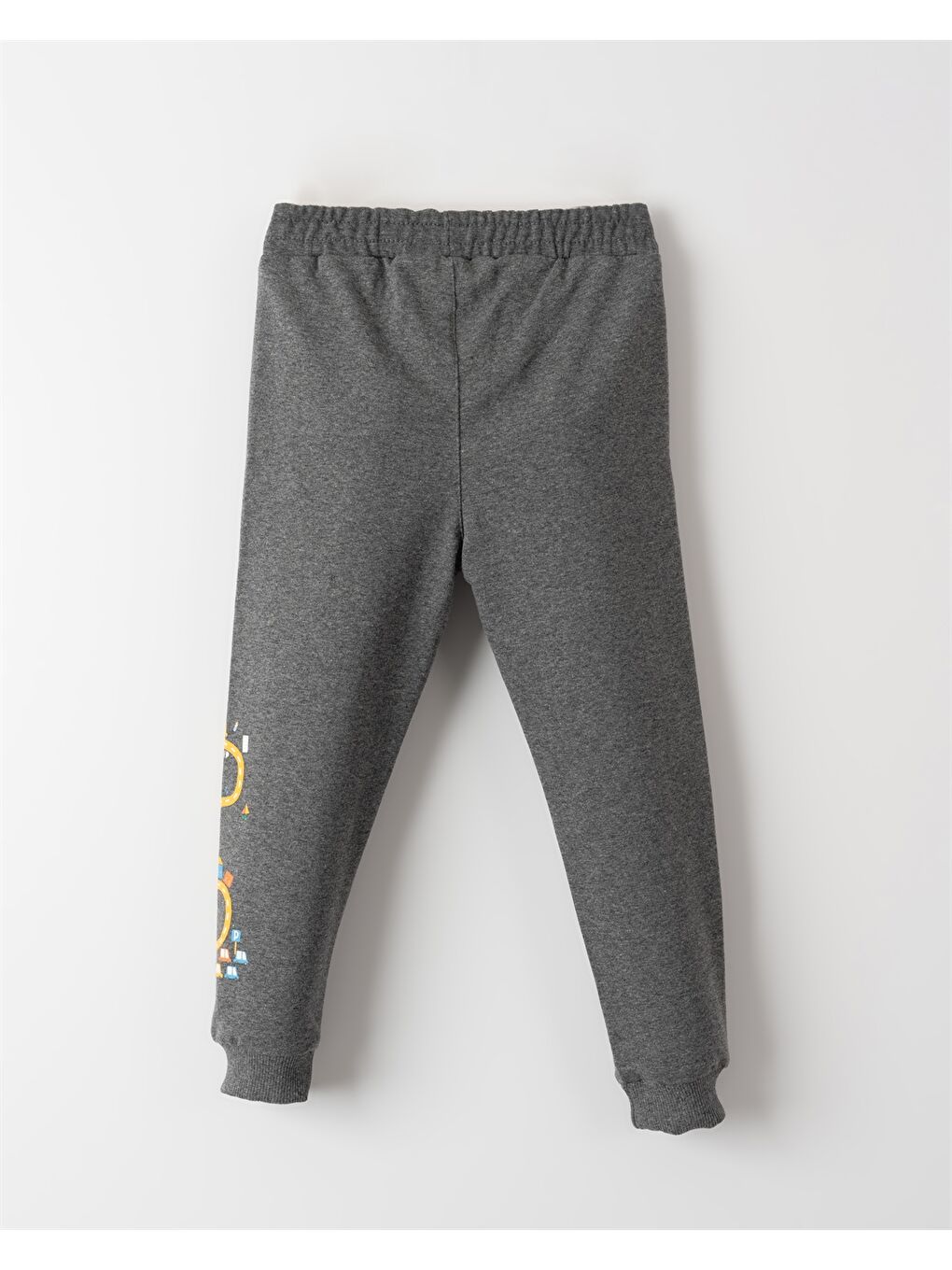 Antrasit Beli Lastikli Desenli Erkek Bebek Jogger Eşofman Altı-1