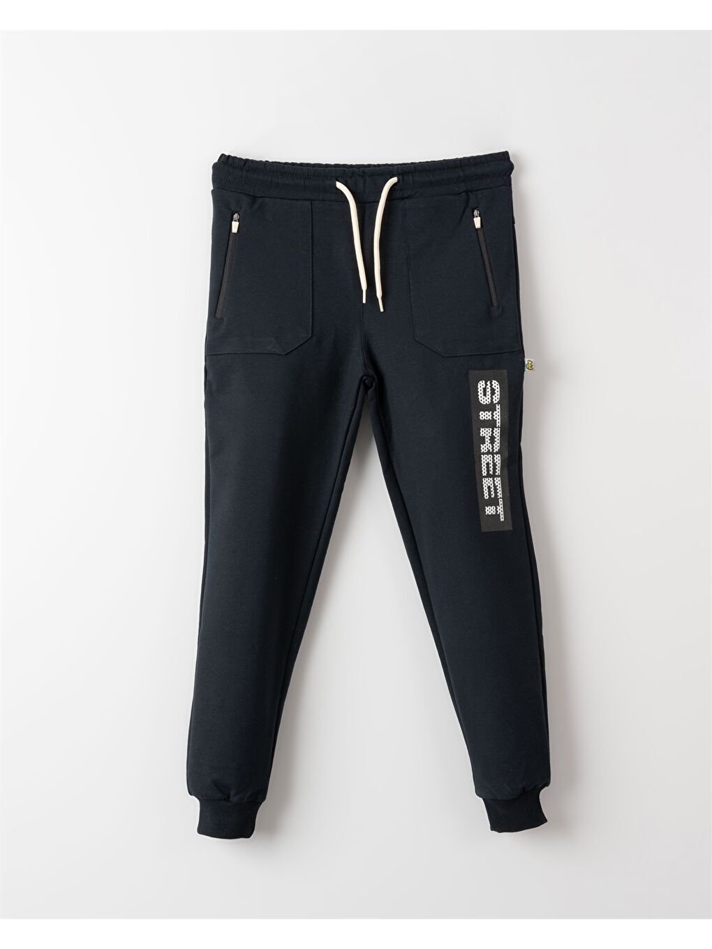 Lacivert Beli Lastikli Baskılı Erkek Çocuk Jogger Eşofman Altı