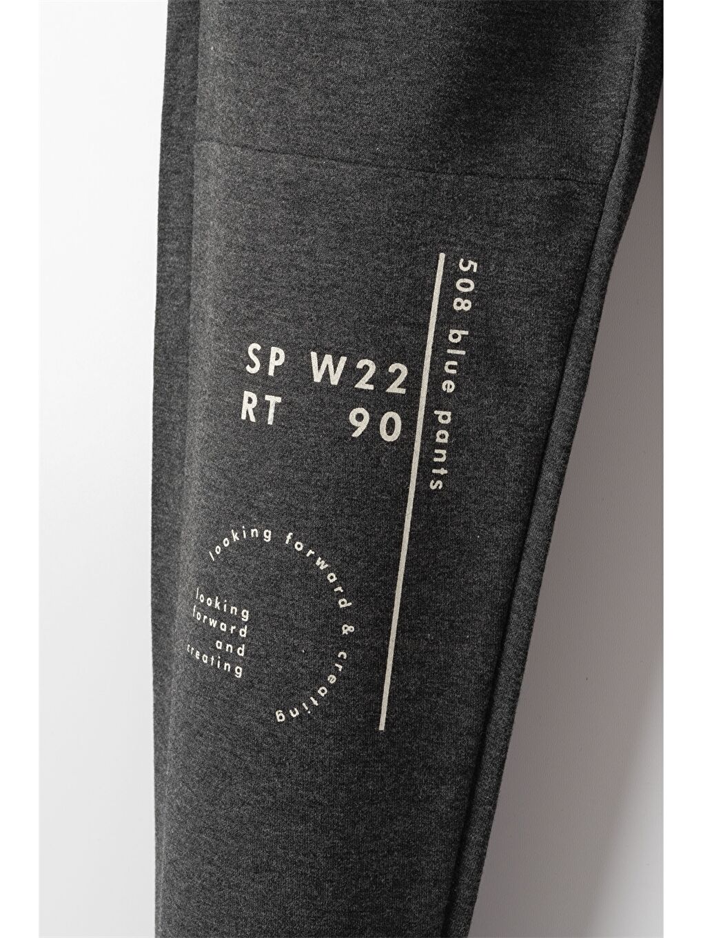 Antrasit Beli Lastikli Baskılı Erkek Çocuk Jogger Eşofman Altı-1