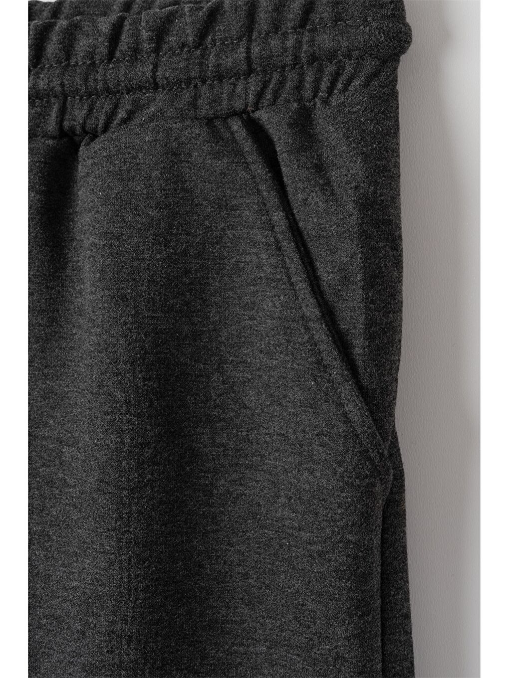 Antrasit Beli Lastikli Baskılı Erkek Çocuk Jogger Eşofman Altı-4