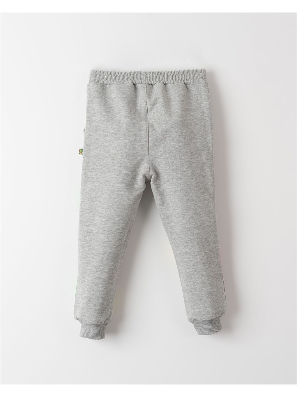 Gri Beli Lastikli Desenli Erkek Bebek Jogger Eşofman Altı-1