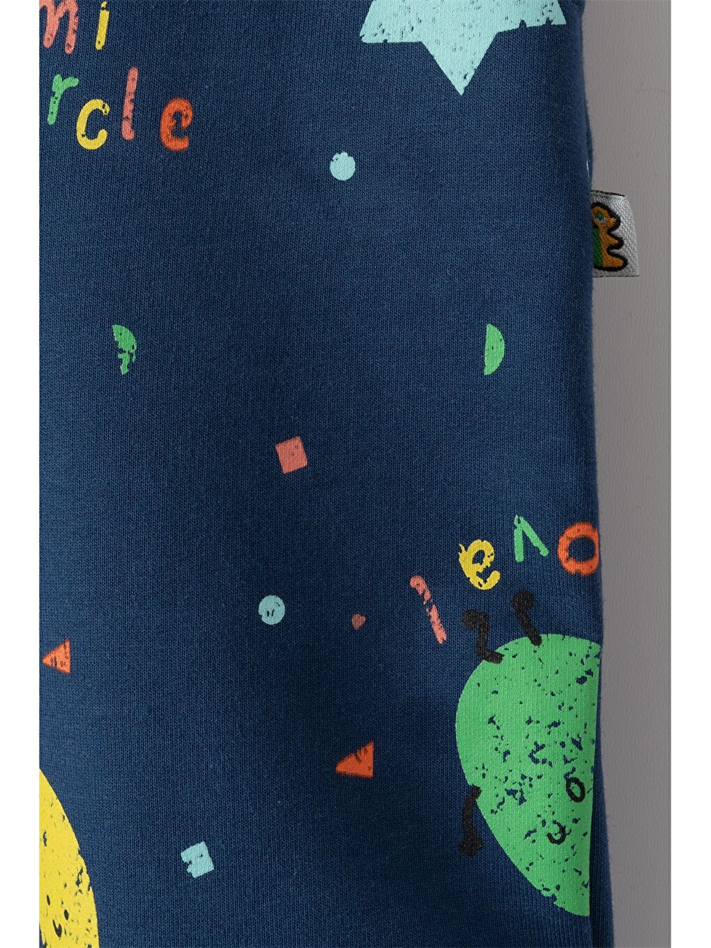 Mavi Beli Lastikli Desenli Erkek Bebek Jogger Eşofman Altı-1