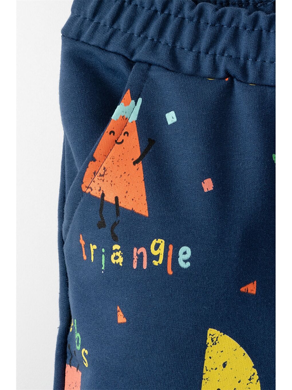 Mavi Beli Lastikli Desenli Erkek Bebek Jogger Eşofman Altı-2