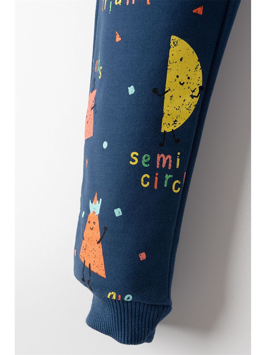 Mavi Beli Lastikli Desenli Erkek Bebek Jogger Eşofman Altı-3