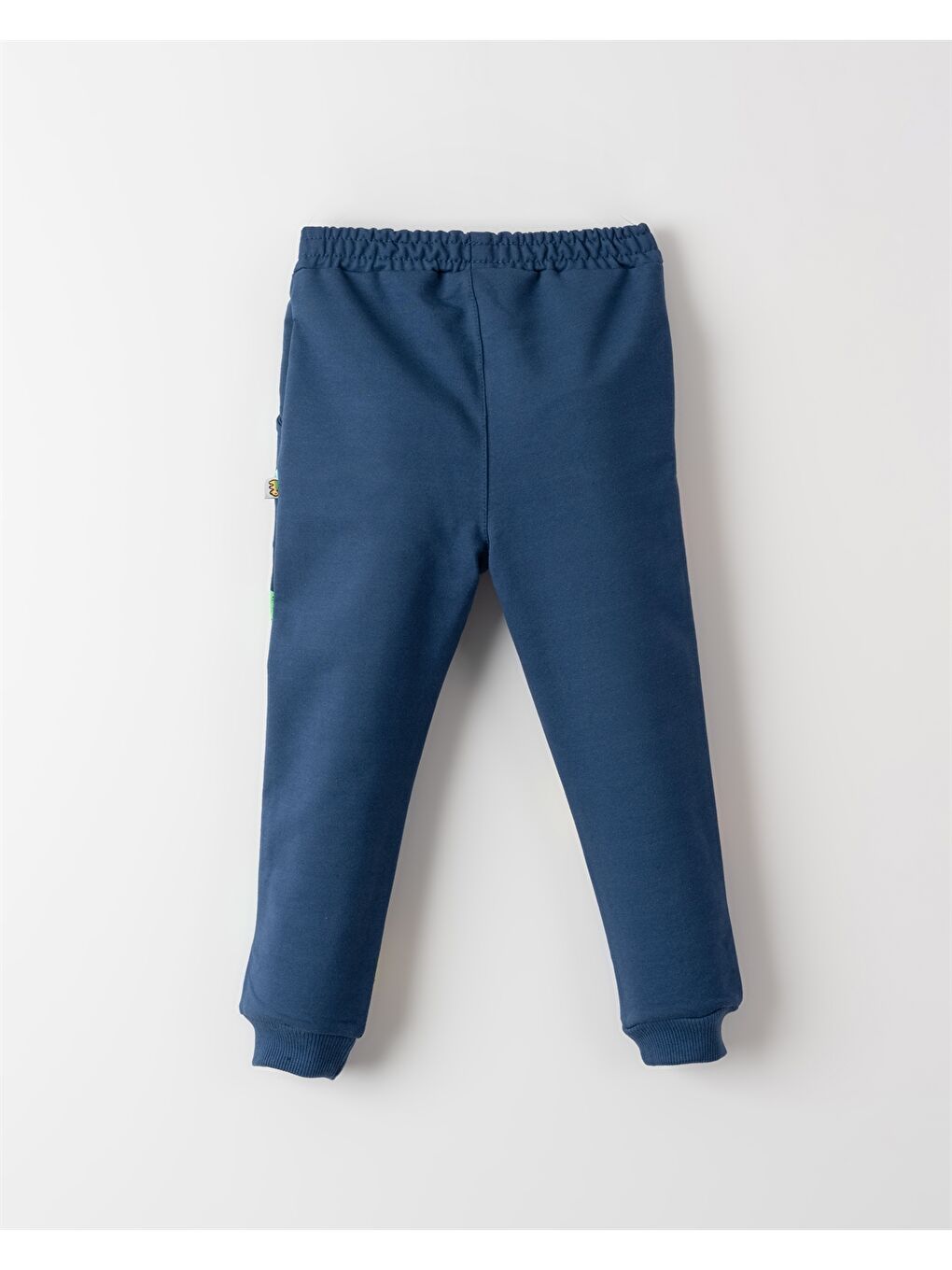 Mavi Beli Lastikli Desenli Erkek Bebek Jogger Eşofman Altı-4
