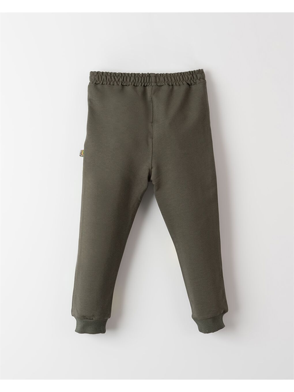 Haki Beli Lastikli Desenli Erkek Bebek Jogger Eşofman Altı-1