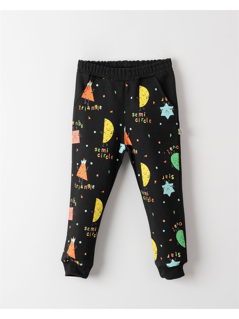 Siyah Beli Lastikli Desenli Erkek Bebek Jogger Eşofman Altı