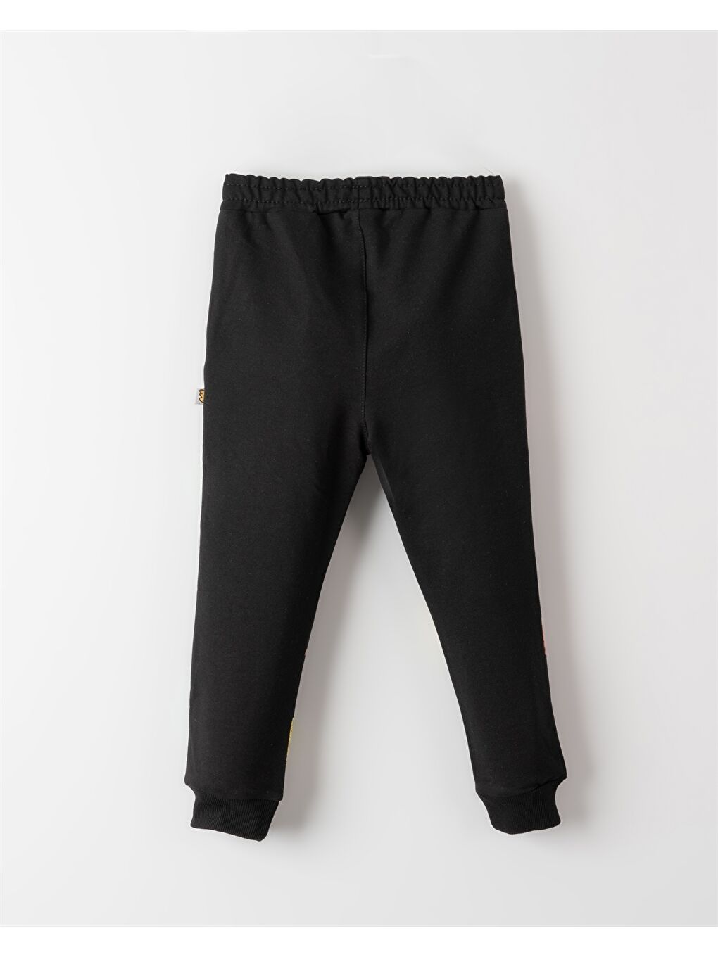 Siyah Beli Lastikli Desenli Erkek Bebek Jogger Eşofman Altı-1