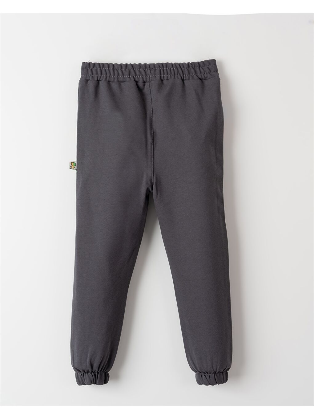 Gri Beli Lastikli Desenli Erkek Bebek Jogger Eşofman Altı-1