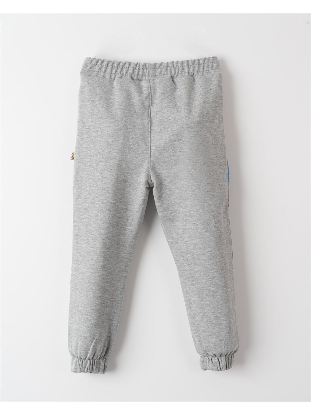 Gri Beli Lastikli Desenli Erkek Bebek Jogger Eşofman Altı-1