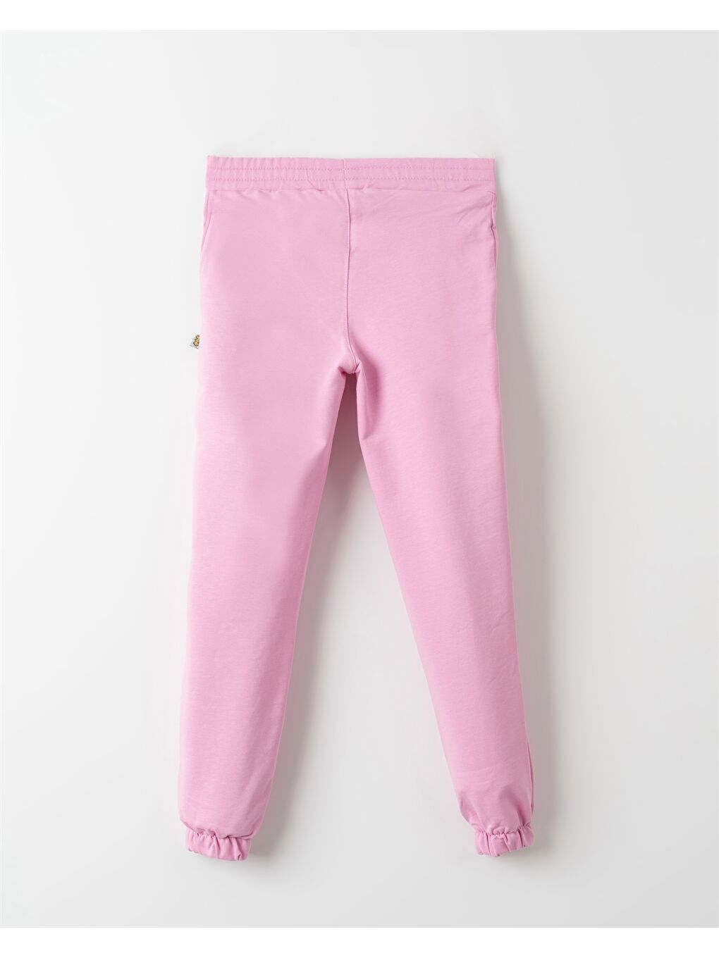 Pembe Beli Lastikli Desenli Kız Çocuk Jogger Eşofman Altı-1