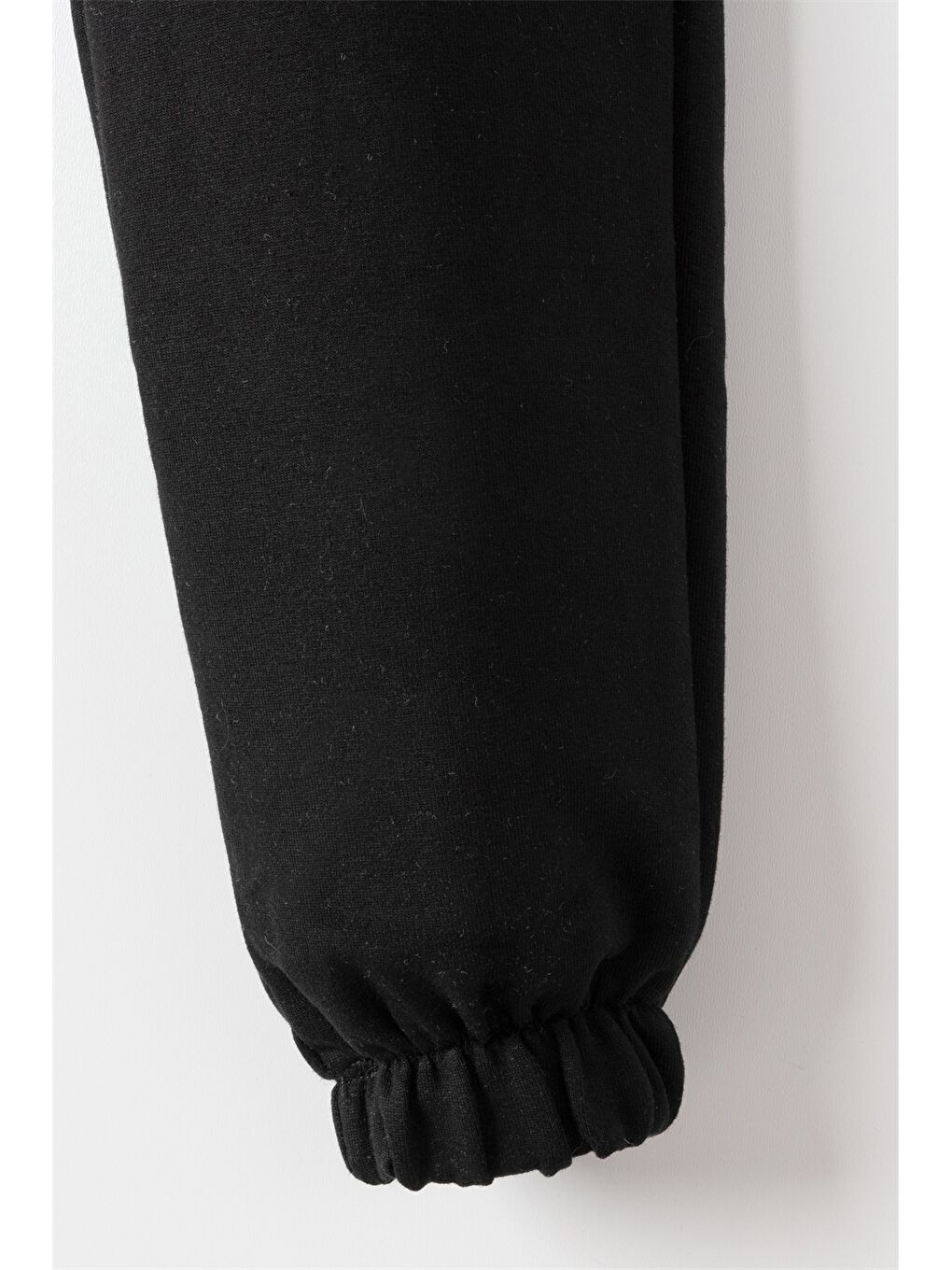 Siyah Beli Lastikli Desenli Kız Çocuk Jogger Eşofman Altı-3