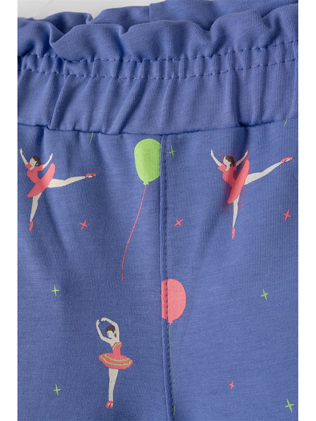 Mavi Beli Lastikli Desenli Kız Bebek Jogger Eşofman Alt-1