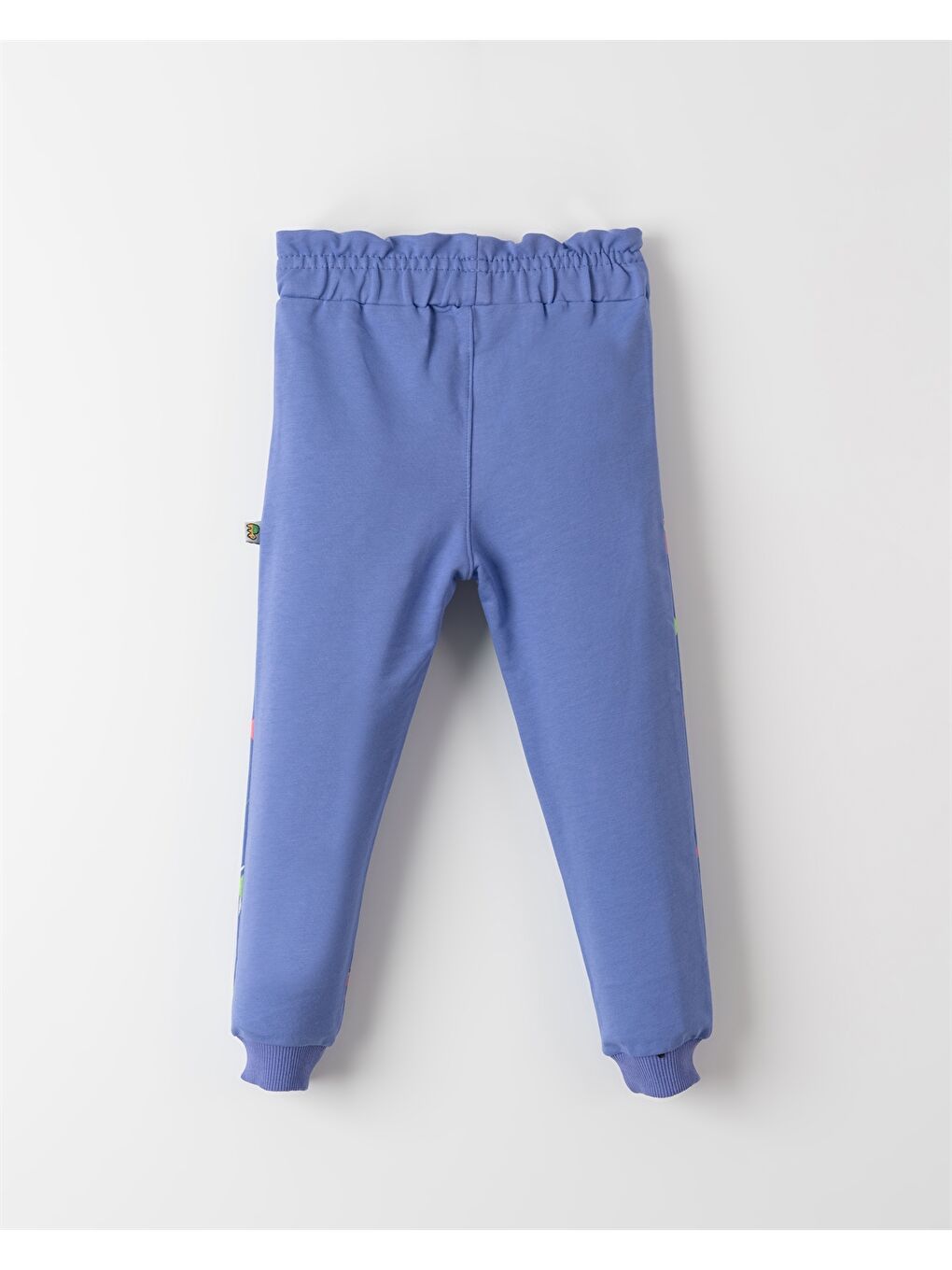 Mavi Beli Lastikli Desenli Kız Bebek Jogger Eşofman Alt-4