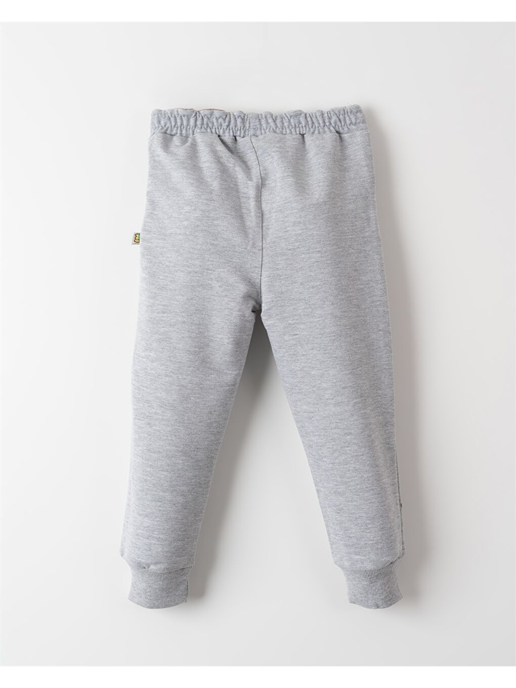 Gri Beli Lastikli Desenli Kız Bebek Jogger Eşofman Alt-1
