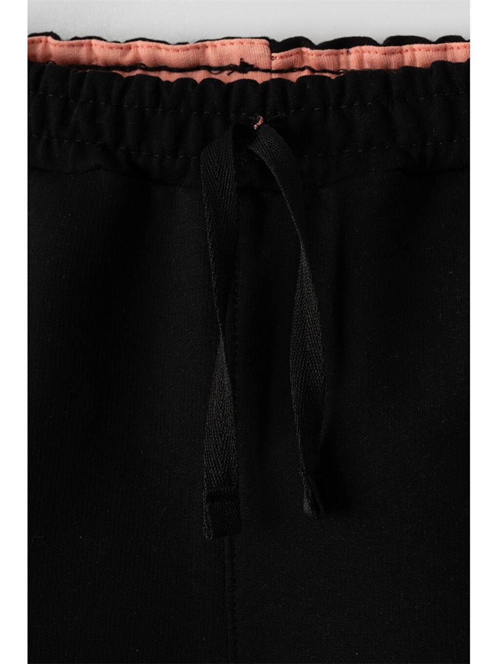 Siyah Beli Lastikli Desenli Kız Bebek Jogger Eşofman Alt-3