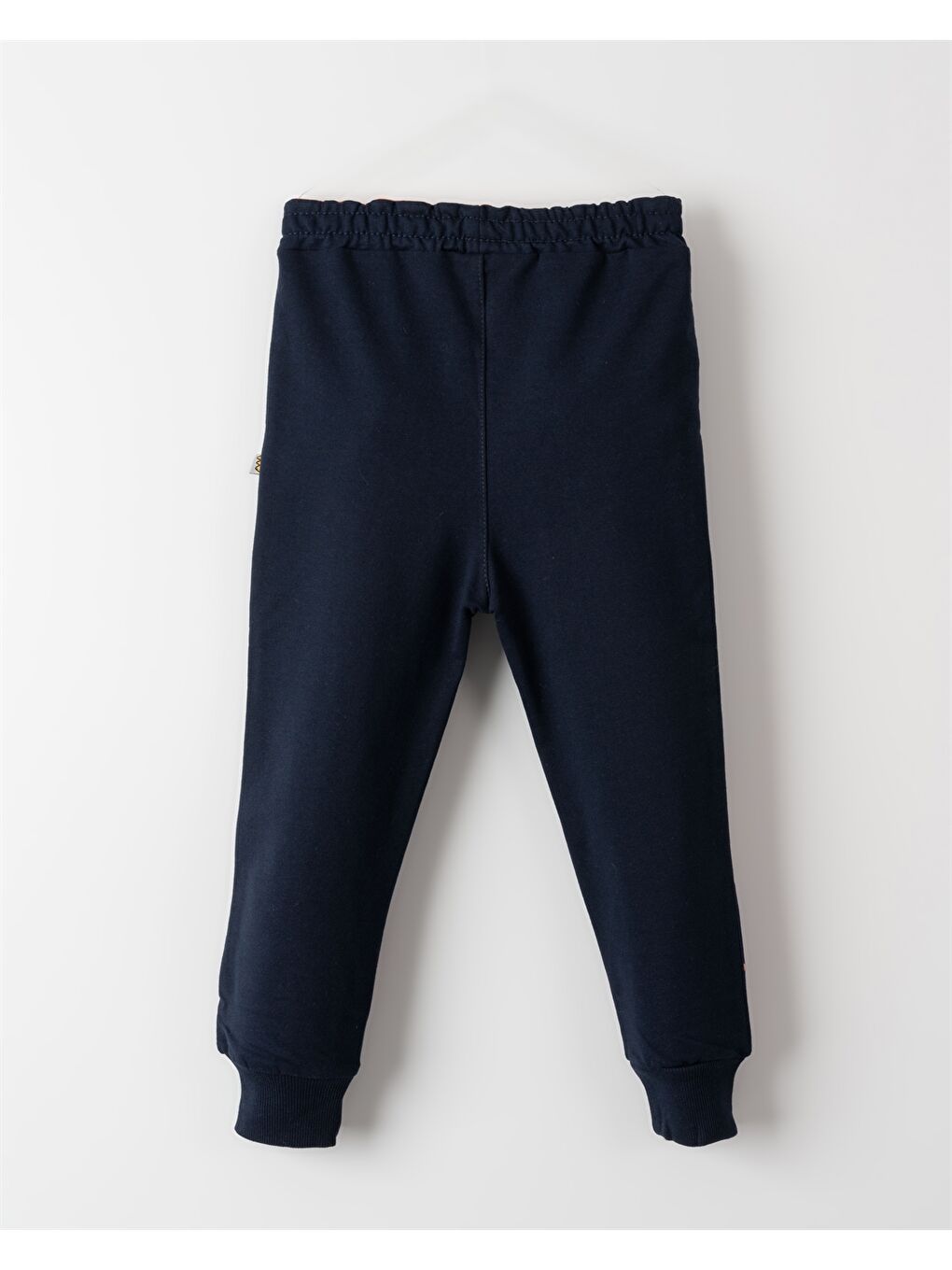 Lacivert Beli Lastikli Desenli Kız Bebek Jogger Eşofman Alt-1