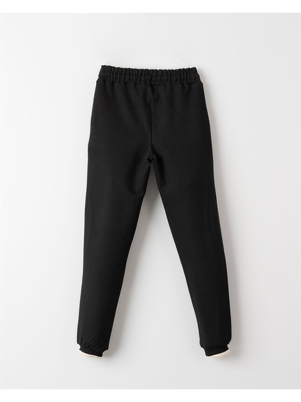 Siyah Beli Lastikli Baskılı Kız Çocuk Jogger Eşofman Altı-1