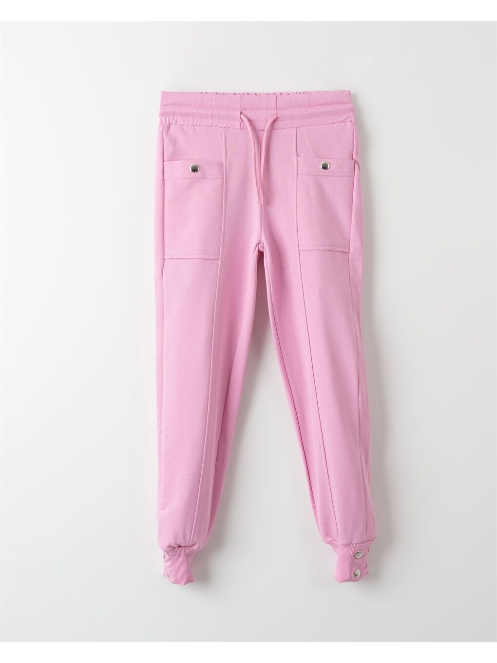 Pembe Beli Lastikli Kız Çocuk Jogger Eşofman Altı