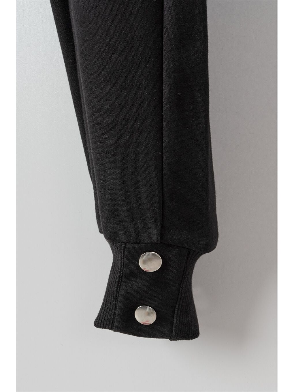 Siyah Beli Lastikli Kız Çocuk Jogger Eşofman Altı-1