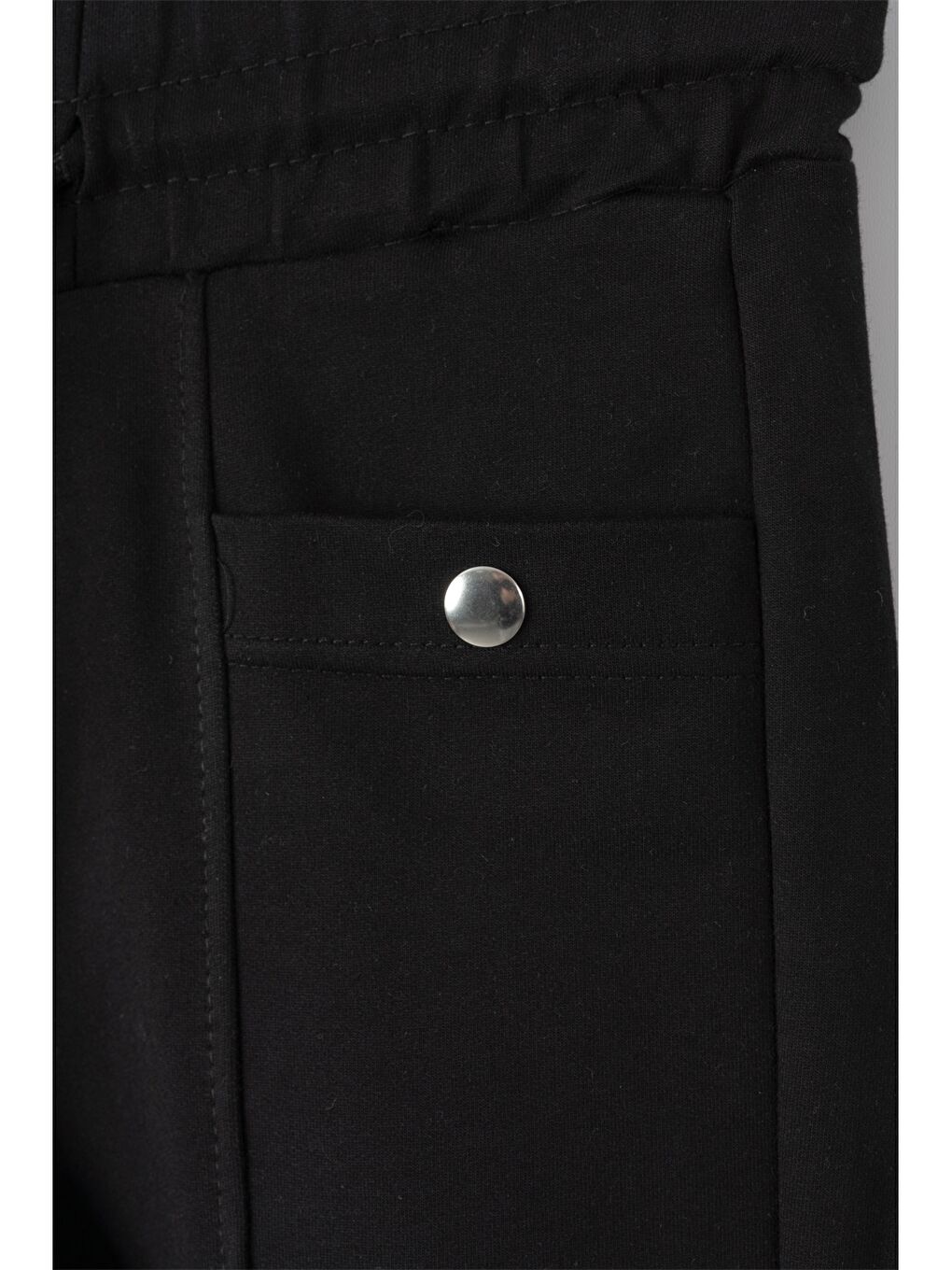 Siyah Beli Lastikli Kız Çocuk Jogger Eşofman Altı-2