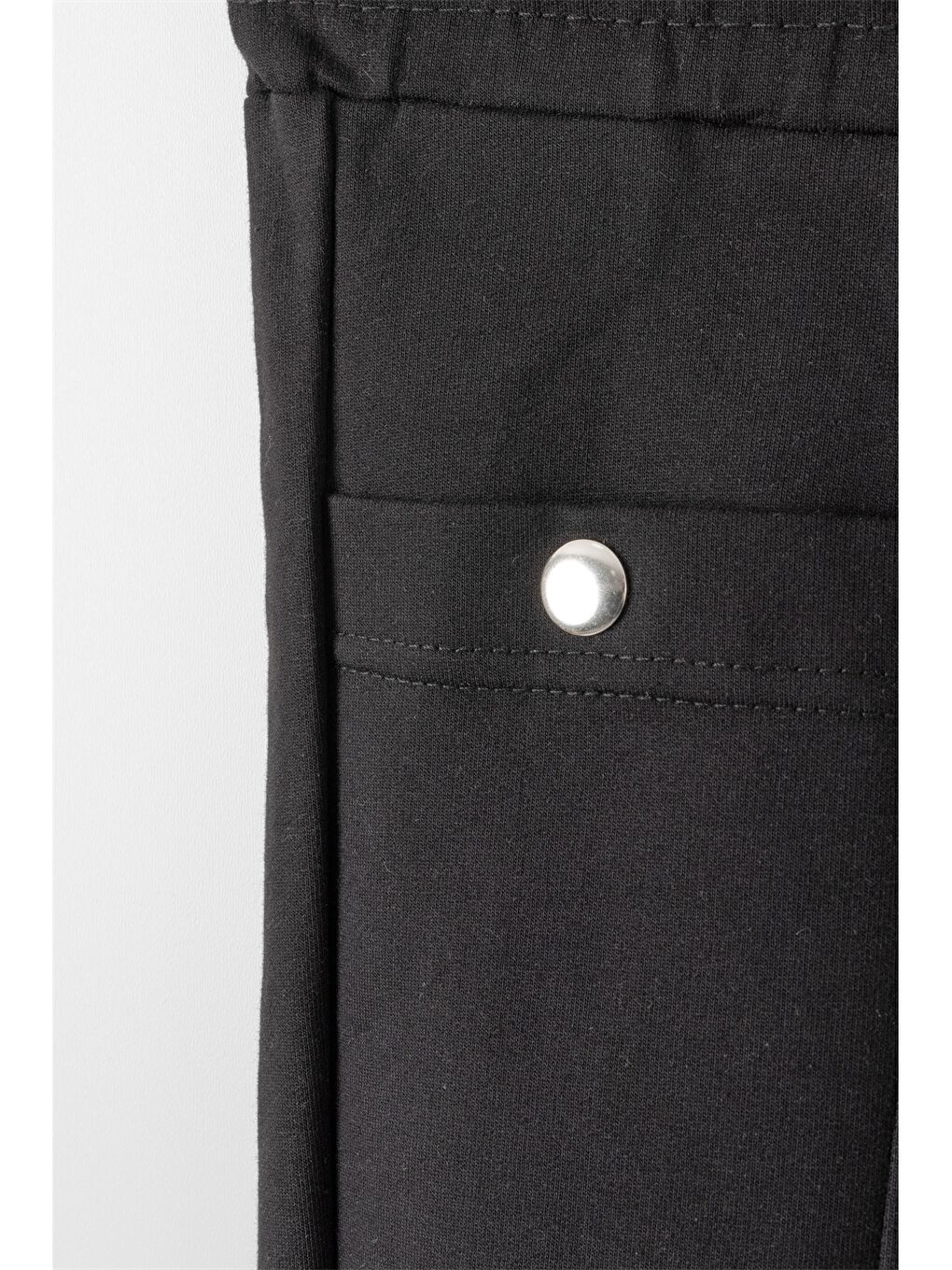 Siyah Beli Lastikli Kız Çocuk Jogger Eşofman Altı-4