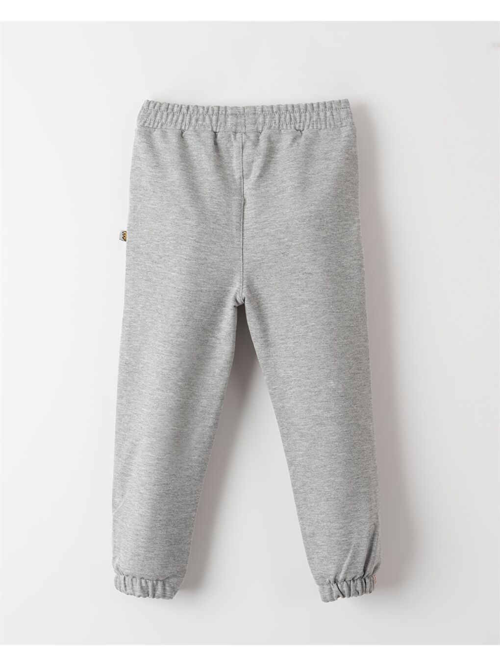 Gri Beli Lastikli Desenli Kız Bebek Jogger Eşofman Alt-1