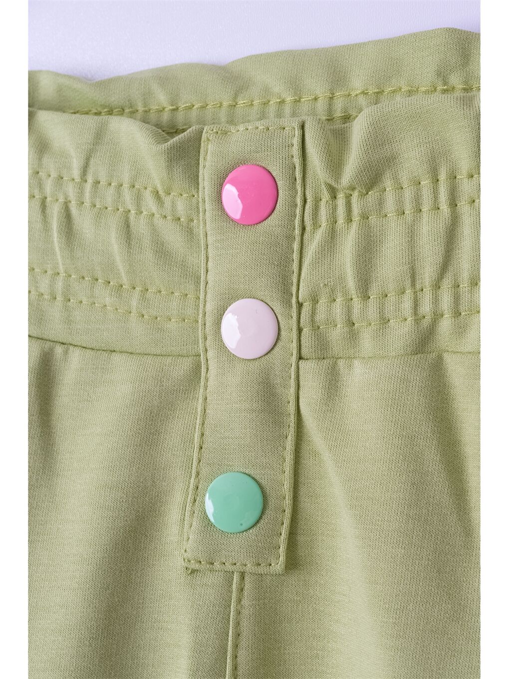 Yeşil Beli Lastikli Kız Çocuk Jogger Eşofman Altı-1