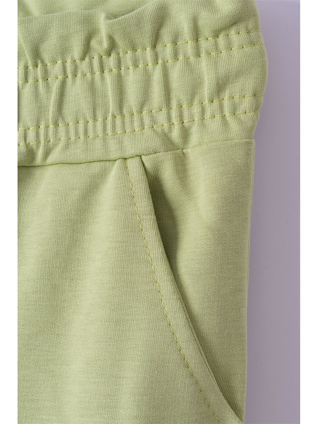 Yeşil Beli Lastikli Kız Çocuk Jogger Eşofman Altı-2