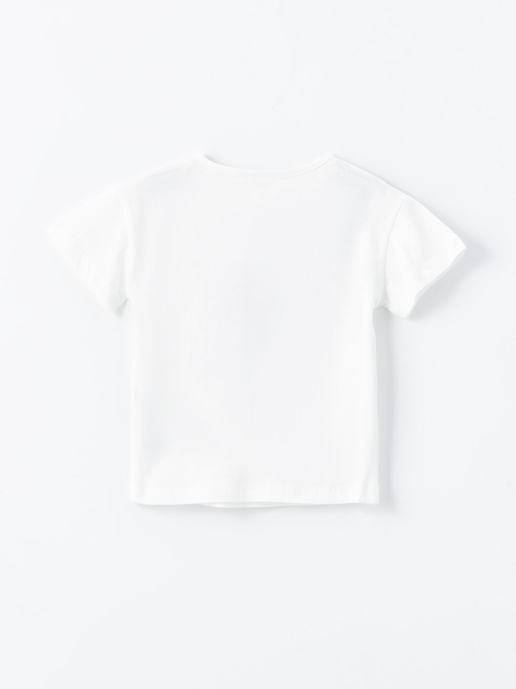 Beyaz Bisiklet Yaka Kısa Kollu Baskılı Kız Bebek Tişört ve Tayt Pantolon 2'li Takım-5