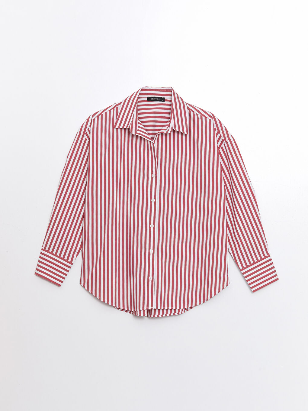 Striped Long Sleeve Oversize Women's Shirt -S4KM85Z8-LJE