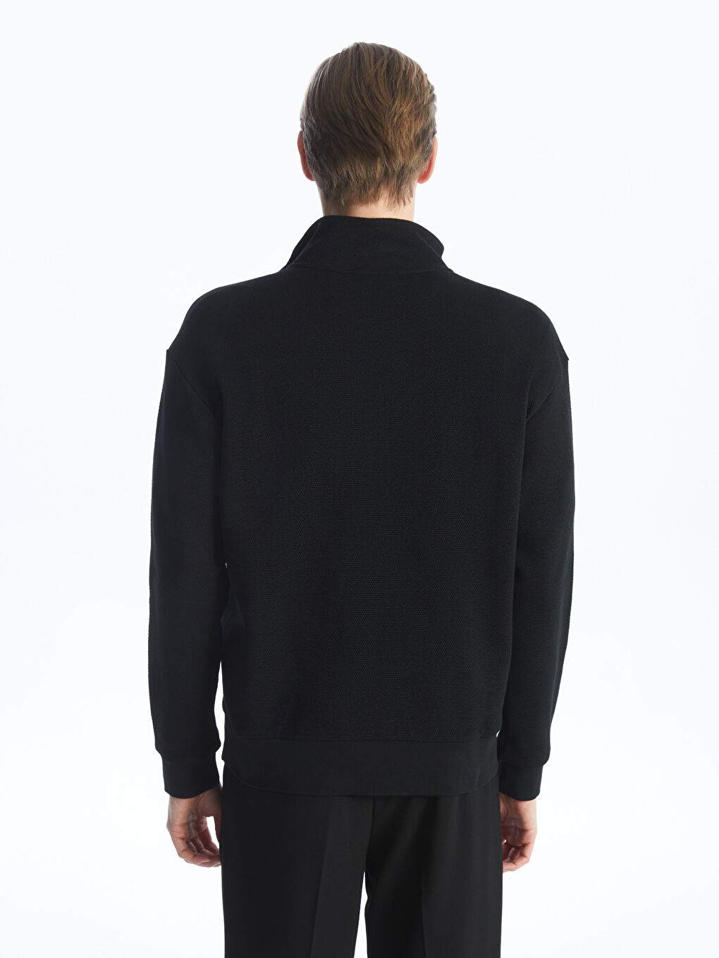 LCW Vision Siyah Dik Yaka Erkek Sweatshirt - 4