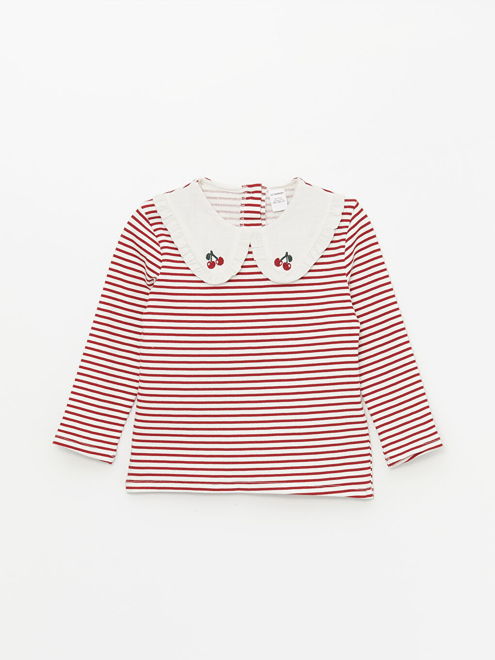 Baby Collar Long Sleeve Striped Baby Girl T-Shirt -S4KN95Z1-LJE